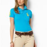 polo ralph lauren cotton t-shirt 2013 retail high collar femmes france big pony lq blue gold